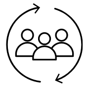 Three people in a circle.